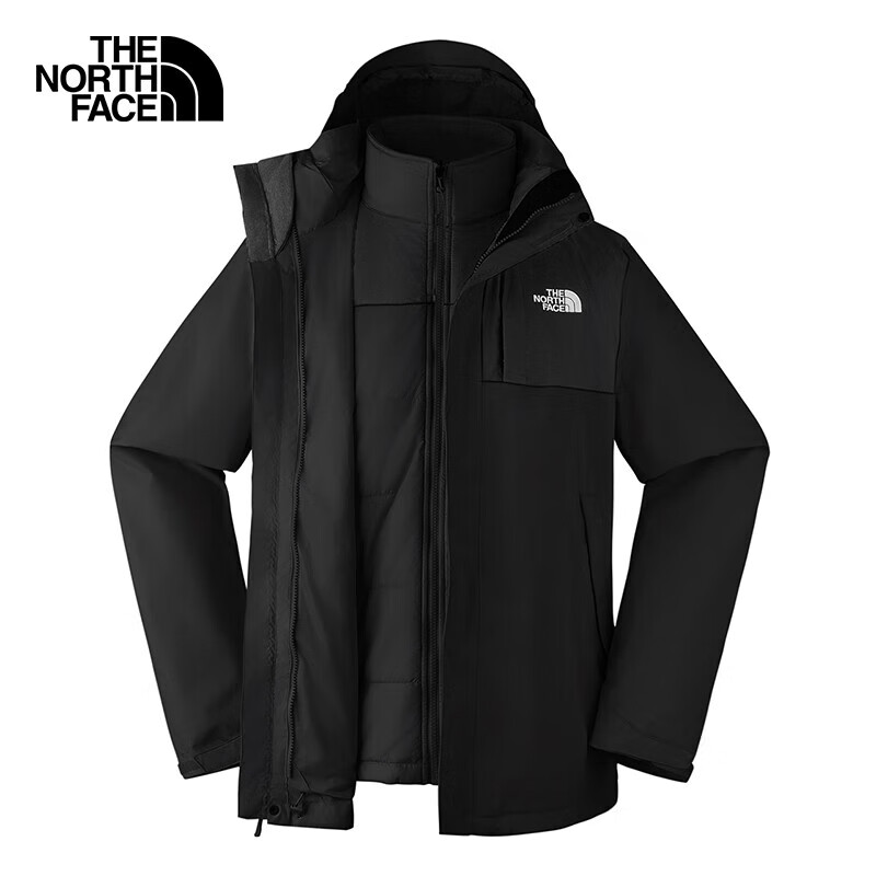 限移动端：THE NORTH FACE 北面 三合一冲锋衣男款户外保暖夹棉内胆24秋季上新预|8DNC JK3/宇宙黑 L/175 2588元