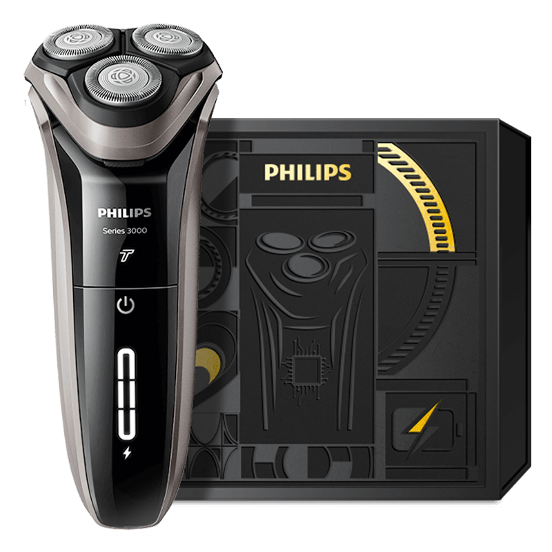 20点、PLUS会员：PHILIPS 飞利浦 电动剃须刀新3系高配版定制礼盒 186.16元