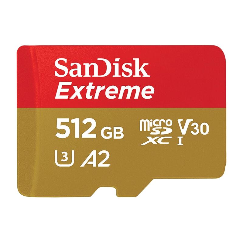 SanDisk 闪迪 Extreme 至尊极速移动系列 MicroSD存储卡 512GB（U3、V30、A2） 券后328元