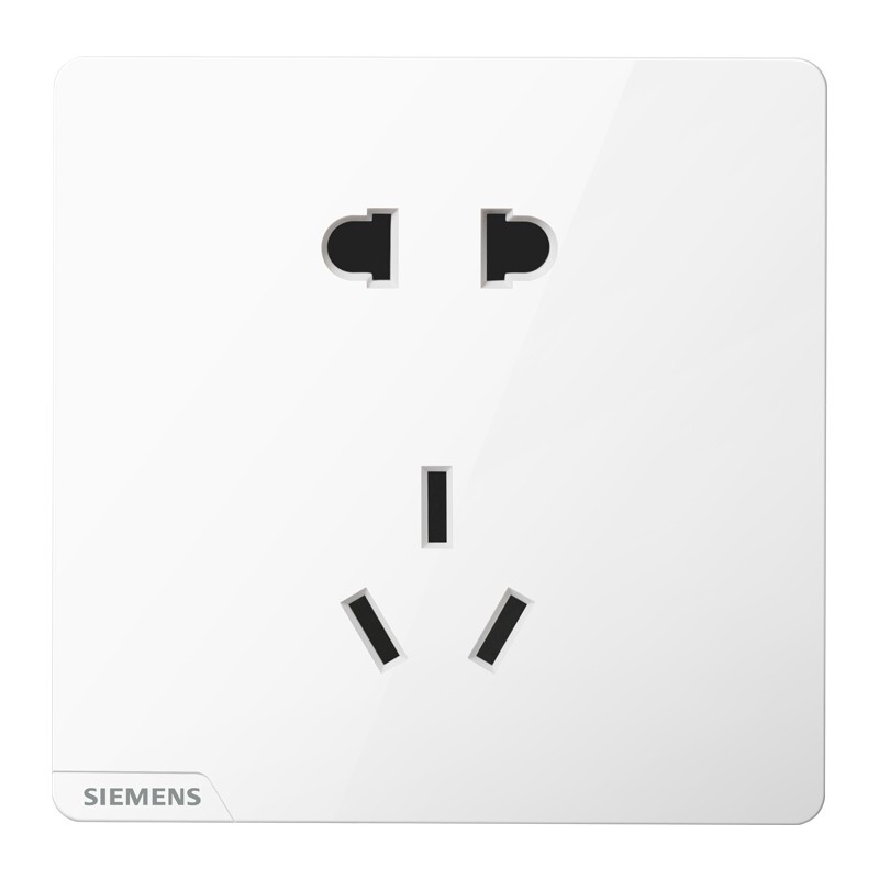 SIEMENS 西门子 开关插座面板 10A正五孔插座 86型二三插暗装墙壁插座 皓彩雅白 7.9元