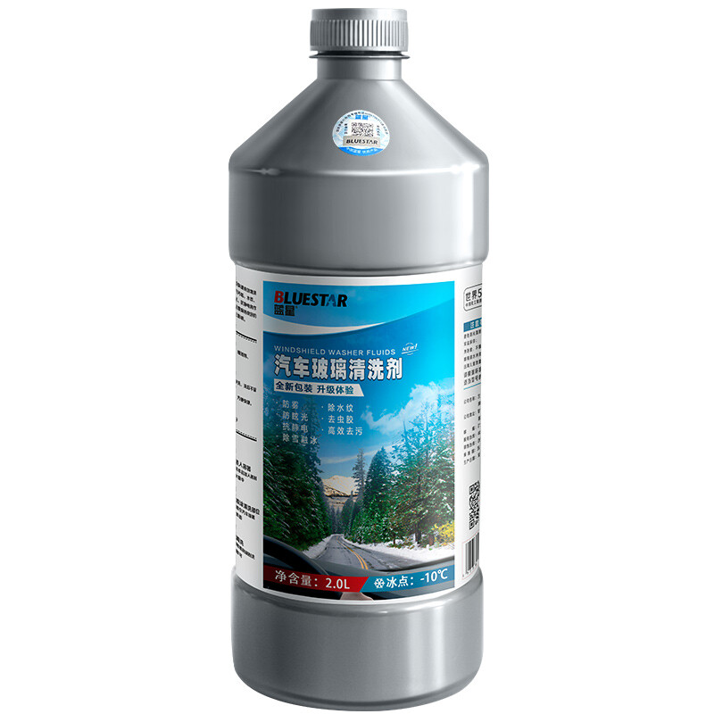 有券的上、PLUS会员：BLUE STAR 蓝星 玻璃水清洗剂 -10℃ 2L*2瓶 13.91元包邮（双重优惠）