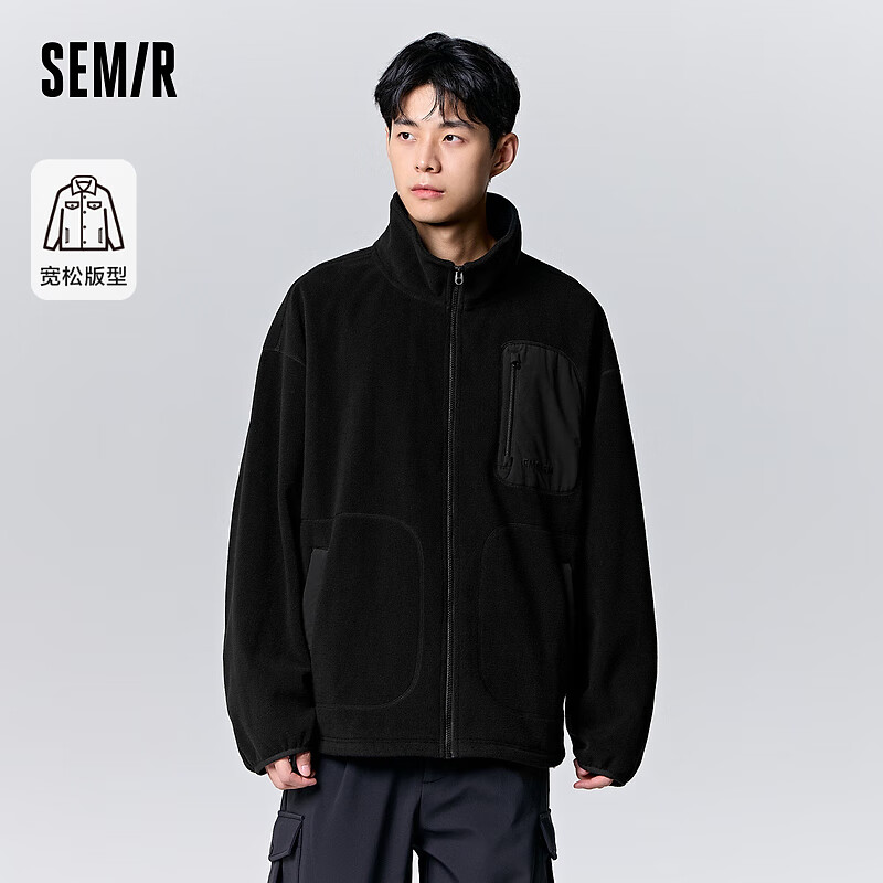 20：00開始：Semir 森馬 外套男情侶夾克 黑色90001  64元（需用券、限時2小時）