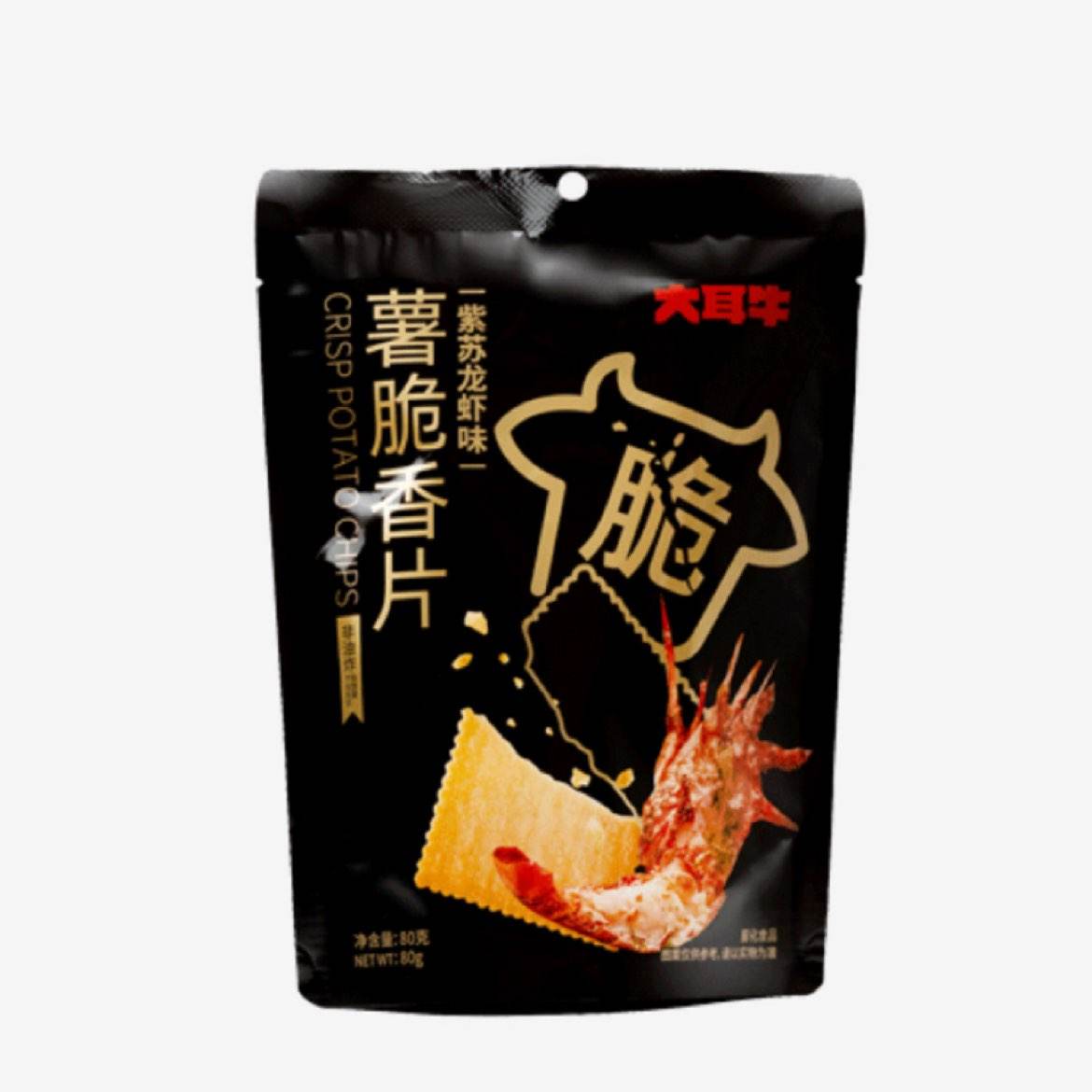 临期：大耳牛 紫苏龙虾味薯脆片80g*1包（25年1月底） 1.89元包邮