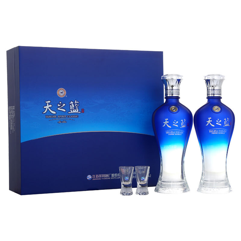 YANGHE 洋河 天之藍 52度 綿柔濃香型白酒 480ml*2瓶 禮盒裝 532元