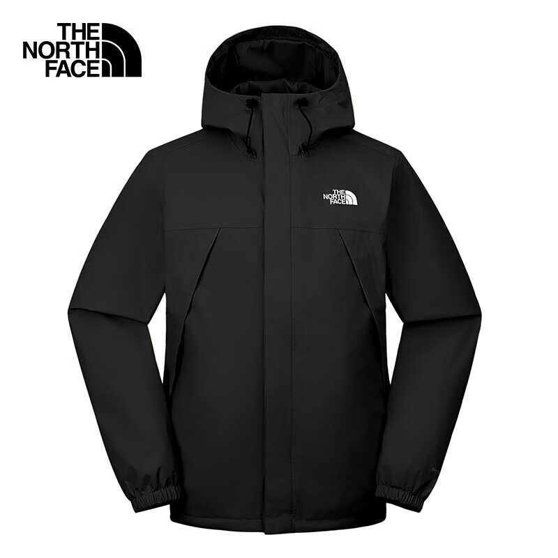 THE NORTH FACE 北面 沖鋒衣男山系黑武士戶外登山露營夾克單層外套 黑色 M ￥848