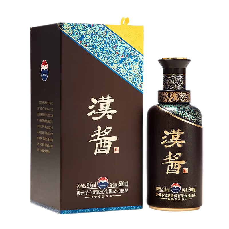 百億補(bǔ)貼：茅臺(tái) 茅臺(tái)漢醬3.0 醬香型白酒 51度 500mL 1瓶 單盒裝 298.45元