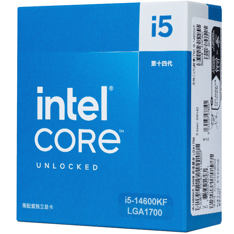 PLUS：英特尔(Intel) i5-14600KF 台式机盒装CPU 1449元包邮