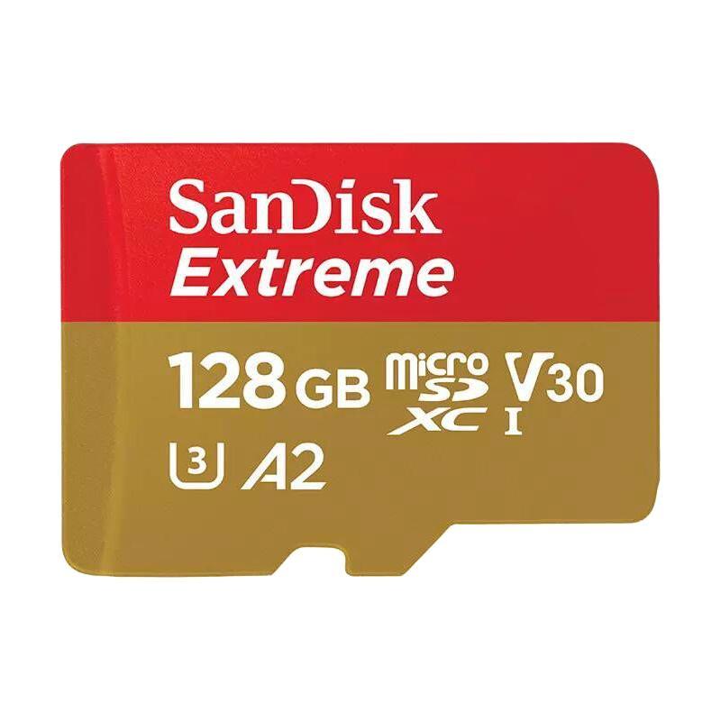 SanDisk 闪迪 128GB TF内存卡 4K极速金卡A2 V30 U3行车记录仪 运动相机无人机 券后84.9元