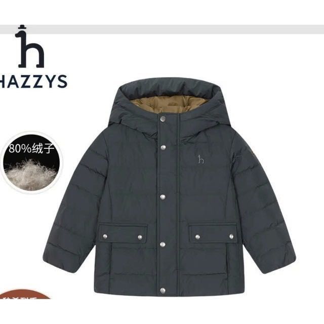 HAZZYS 哈吉斯 男童進(jìn)口中長(zhǎng)款羽絨服 墨綠 券后591.01元