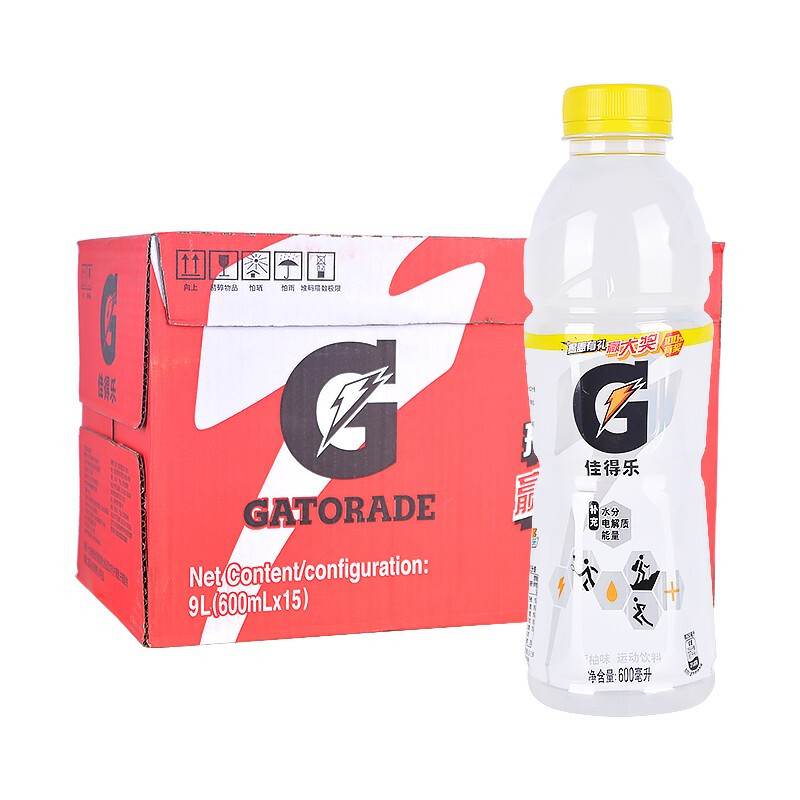 GATORADE 佳得乐 pepsi 百事 西柚味运动饮料600ml*15瓶 37.71元