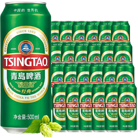 PLUS會員：TSINGTAO 青島啤酒 經(jīng)典系列 濃郁麥香 500ml*24聽 79.65元包郵（需湊單，多重優(yōu)惠）