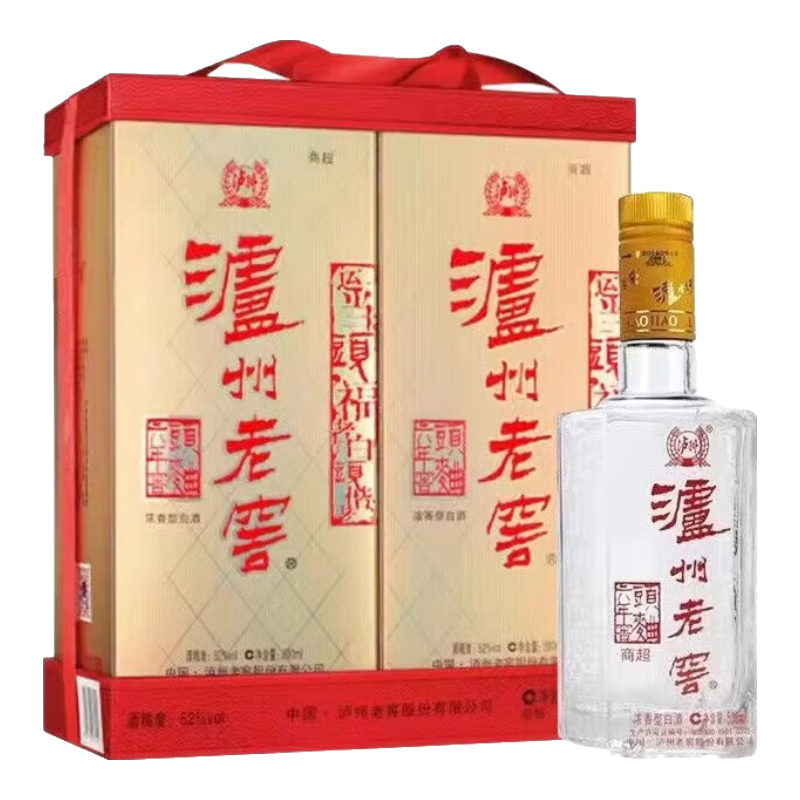 瀘州老窖 六年窖頭曲禮盒裝 濃香型白酒 52度 500ml*2瓶 135.72元（需領(lǐng)券）