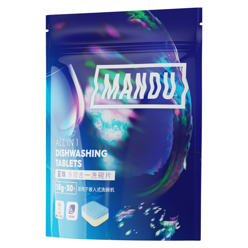 Mandu 蔓珠 多效合一洗碗塊 18g*30片 強(qiáng)力去油污 13.01元