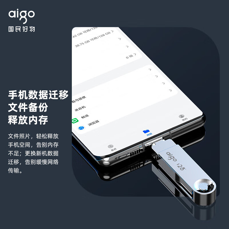 限移動(dòng)端：aigo 愛國(guó)者 Type-C 手機(jī)U盤 U353 高速兩用 雙接口U盤 USB3.2 OTG 64G 30.1元