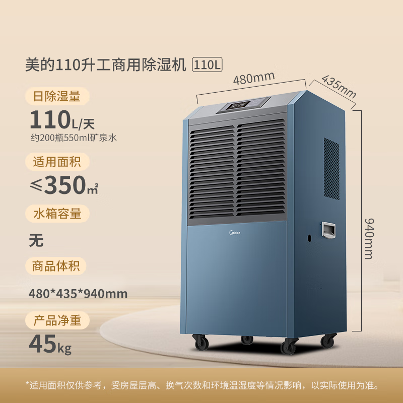 以舊換新補(bǔ)貼：Midea 美的 CF138BD/N1-GY 除濕機(jī) 110L/D 券后2261元