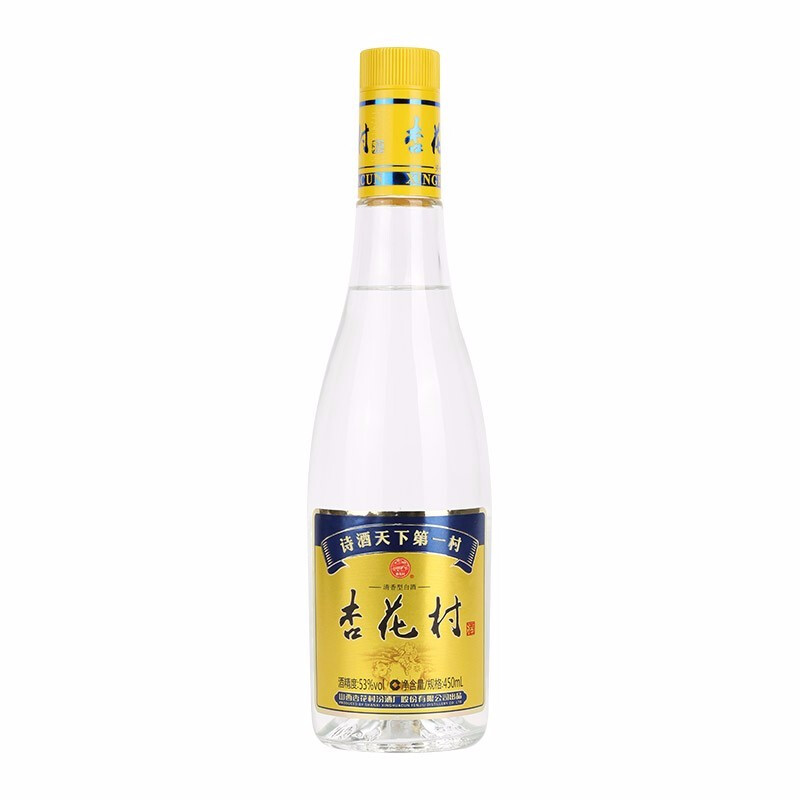 汾酒 杏花村 光瓶 53%vol 清香型白酒 450ml 單瓶裝 39.9元