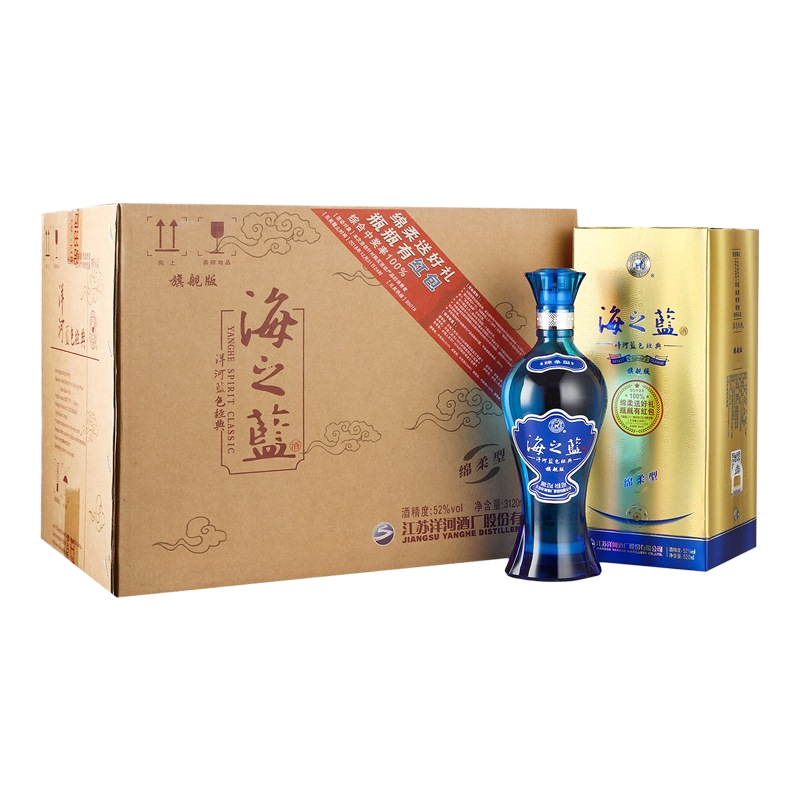 PLUS會員：洋河 藍(lán)色經(jīng)典 海之藍(lán) 52度 520ml*6瓶 整箱裝 786.6元