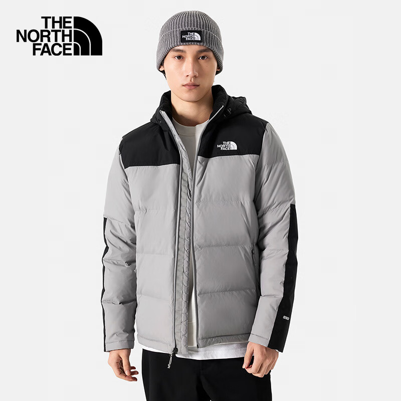 THE NORTH FACE 北面 羽絨服男戶外保暖防潑水鵝絨4U82 灰色/A91 L 券后1275.51元