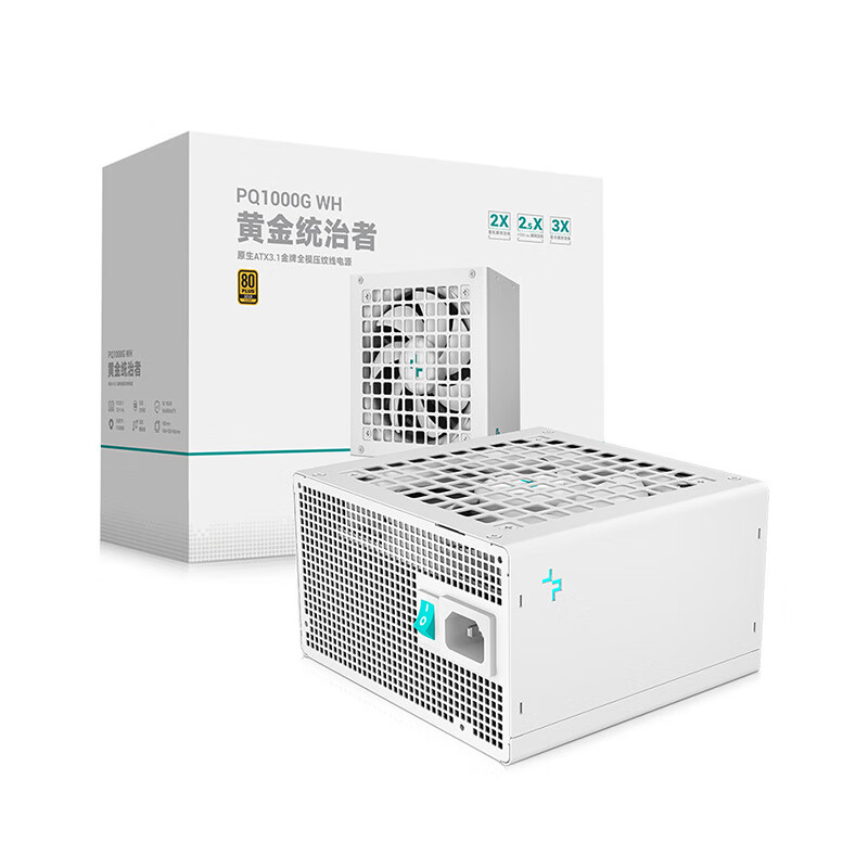 京東PLUS：九州風(fēng)神 PQ1000G 金牌全模組ATX電源 額定1000W 白色 580.86元（雙重優(yōu)惠）