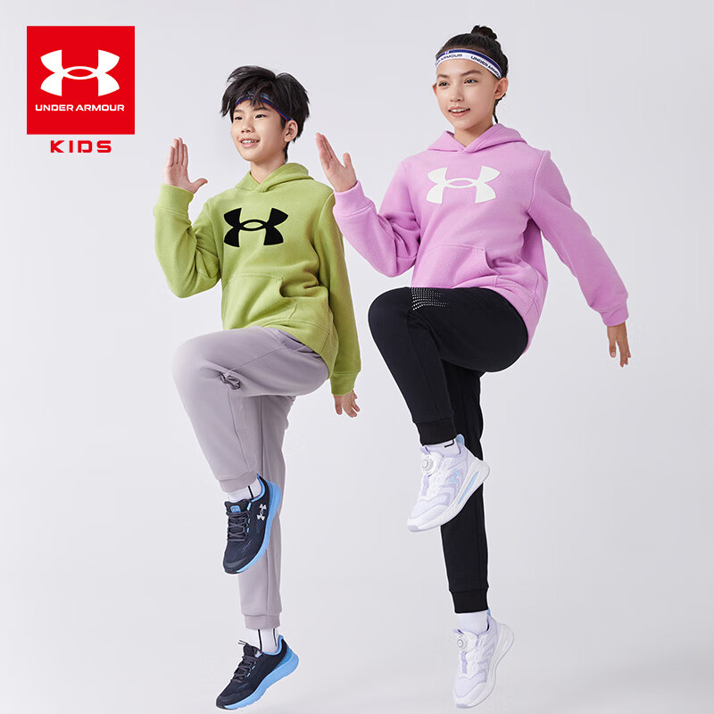 UNDER ARMOUR 安德瑪 男大童連帽寬松加絨衛(wèi)衣 244303166 160cm 89.3元包郵（需湊單，需用券）