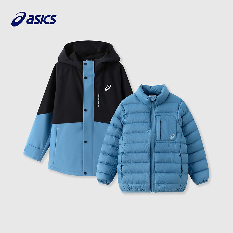 31日20點：ASICS 亞瑟士 冬季三合一羽絨服 戶外羽絨三防沖鋒衣 1406藍色 439元