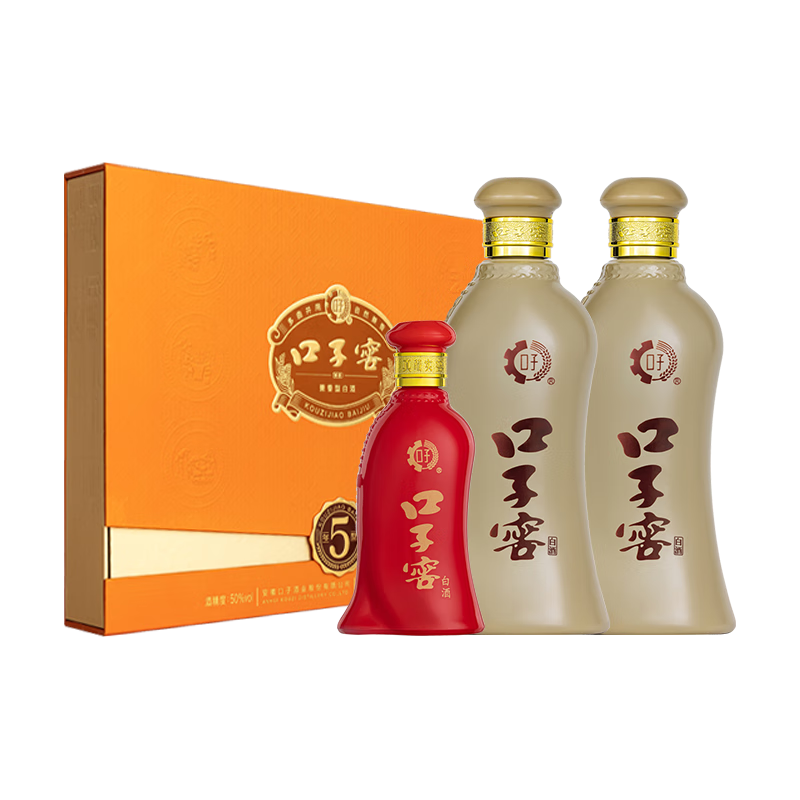 口子窖 五年型 兼香型白酒 50度 550ml*2瓶 禮盒裝 容量升級  175.72元