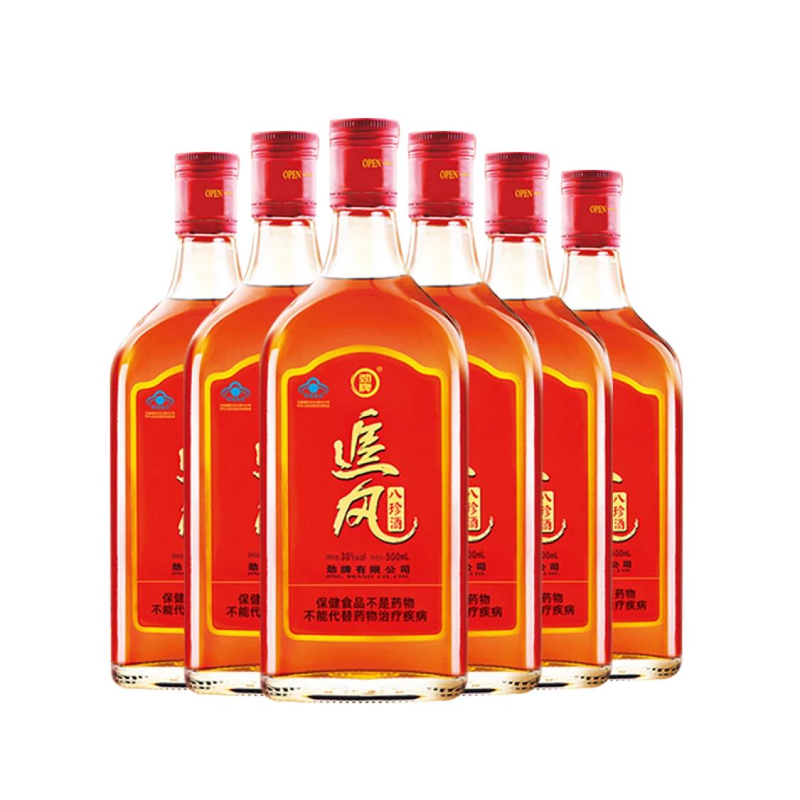 劲牌 劲酒 追风八珍酒 养生酒 38度 500mL 6瓶 88元（需领券）如有全品券到手更低。