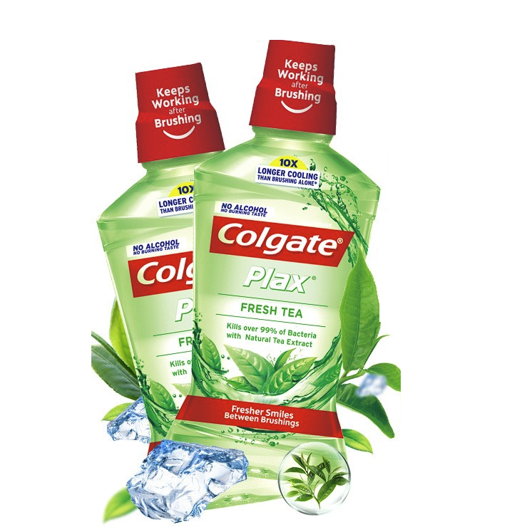 Colgate 高露潔 貝齒清新茶健漱口水500ml×2 預(yù)防蛀牙清新口氣抑菌無酒精含漱液 26.22元