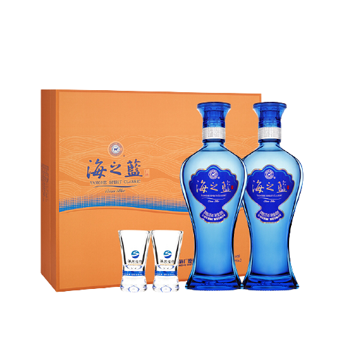 限移動端、京東百億補貼：YANGHE 洋河 海之藍 42度 綿柔濃香型白酒 480ml*2瓶 禮盒裝 235.62元