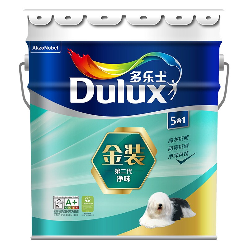 Dulux 多乐士 A8151 净味5合1墙面漆 18L 基础款 券后376.9元