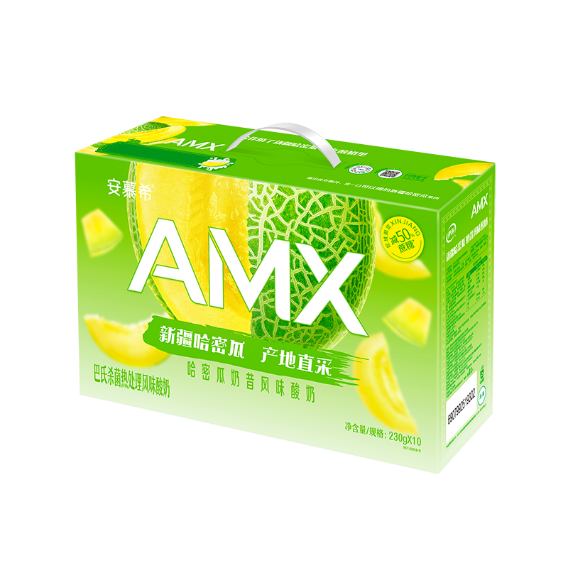 PLUS會員、限地區(qū)：伊利 AMX 新疆哈密瓜奶昔風味早餐酸牛奶230g*10瓶/箱  37.91元