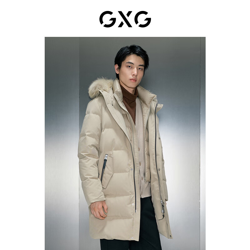 PLUS會(huì)員：GXG男裝 假兩件 長羽絨服  649.5元