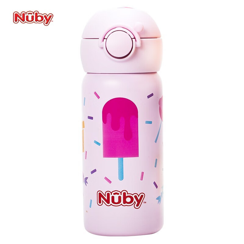 Nuby 努比 兒童保溫杯男女小喝水杯兒童水杯四季杯吸管杯學飲杯 冰淇淋 300ml 券后29元