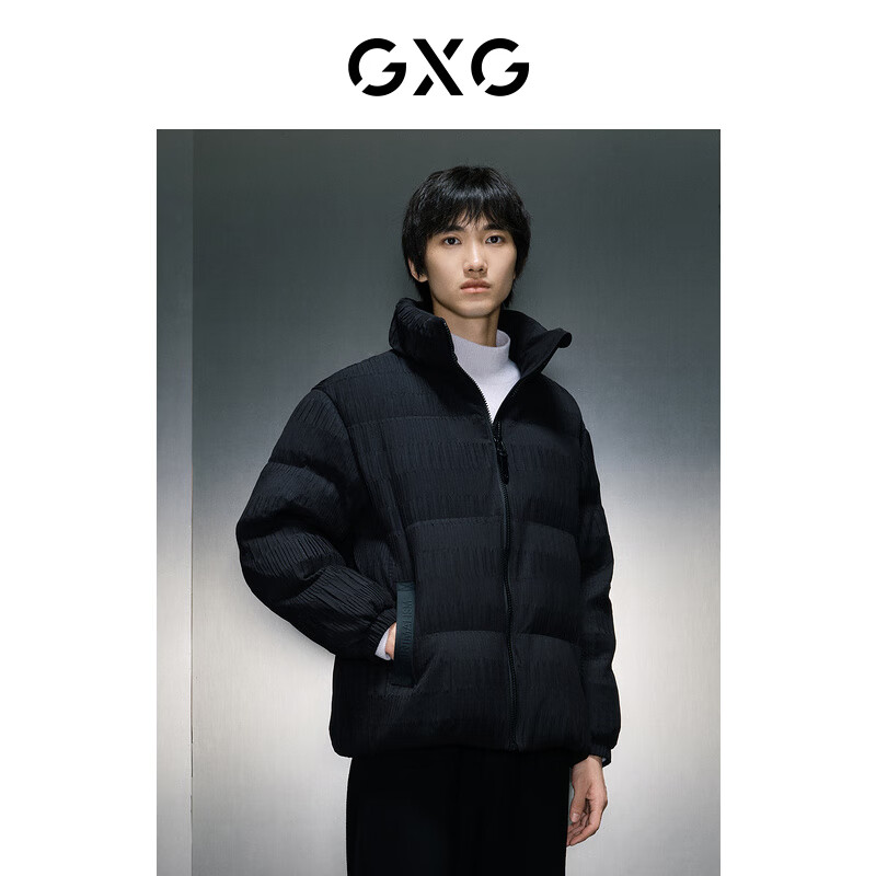 GXG 男裝 商場(chǎng)同款黑色短款立領(lǐng)羽絨服 23年冬季GEX1D2525814 黑色 170/M ￥344.5