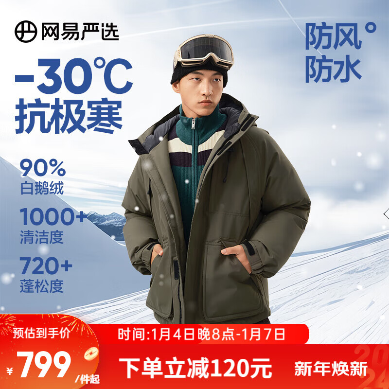 YANXUAN 网易严选 中国大鹅-30℃抗寒地表强温飞行员短款鹅绒服 券后769元