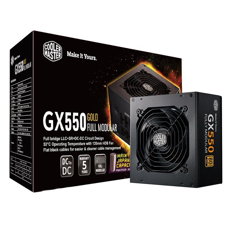 酷冷至尊 COOLERMASTER 酷冷至尊 80plus金牌認(rèn)證 全模組ATX電源 550W 399元