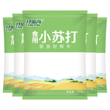 TRICON 特瑞肯 小苏打粉 200g*5袋 烘焙 饼干 发面 饮品 清洁 祛污 调味品 4.58元（需买2件，需用券）