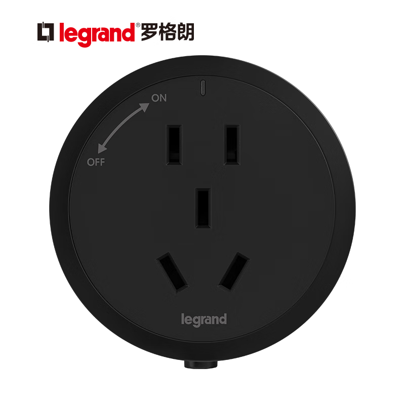 legrand 罗格朗 轨道插座 圆形五孔插座黑色 券后46元