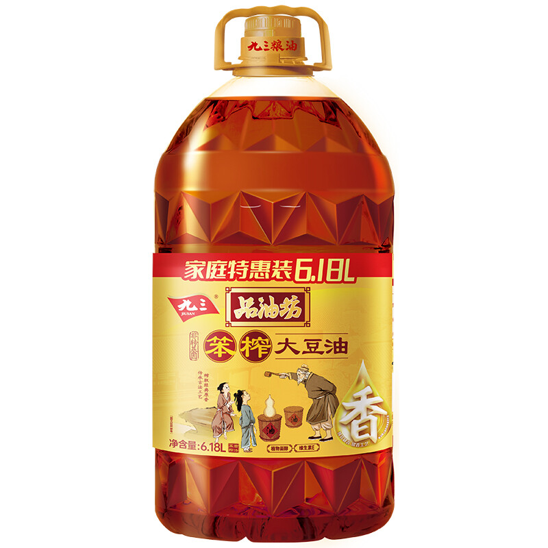 九三 品油坊 笨榨大豆油 6.18L 券后69.9元