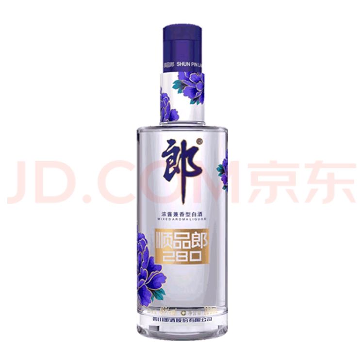 LANGJIU 郎酒 順品郎藍(lán)順 濃醬兼香型白酒 45度280ml 單瓶裝 9.9元