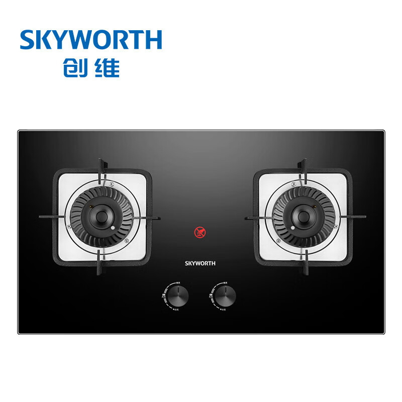 SKYWORTH 創(chuàng)維 燃?xì)庠铍p灶家用 天然氣猛火灶 5.2kW大火力灶具 臺(tái)式嵌入式 鋼化玻璃灶臺(tái)免改孔 天然氣 券后121.14元