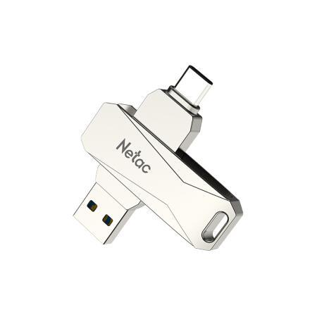 Netac 朗科 U782C USB 3.0 U盤 銀色 128GB Type-C/USB雙口 券后47.9元