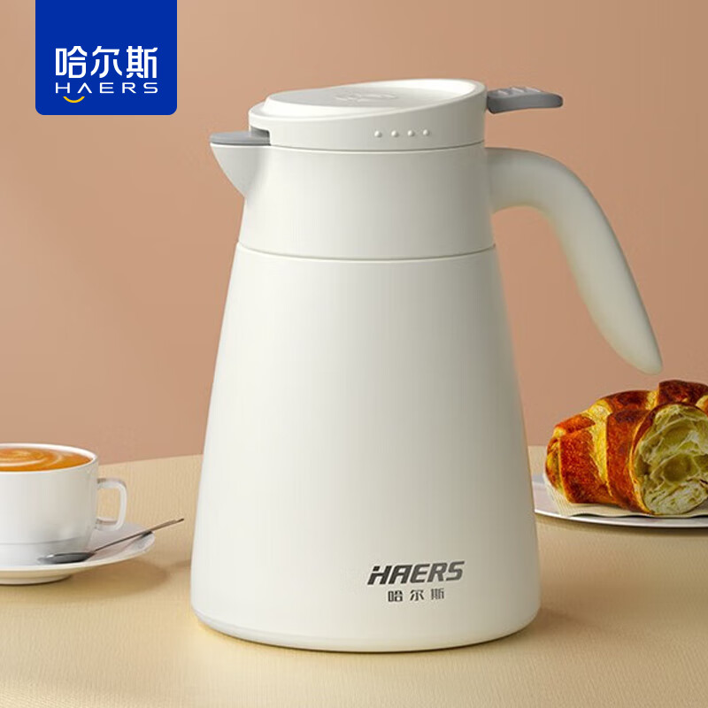 今日必买：HAERS 哈尔斯 保温壶家用 304不锈钢 800ml 梨花白 15.86元