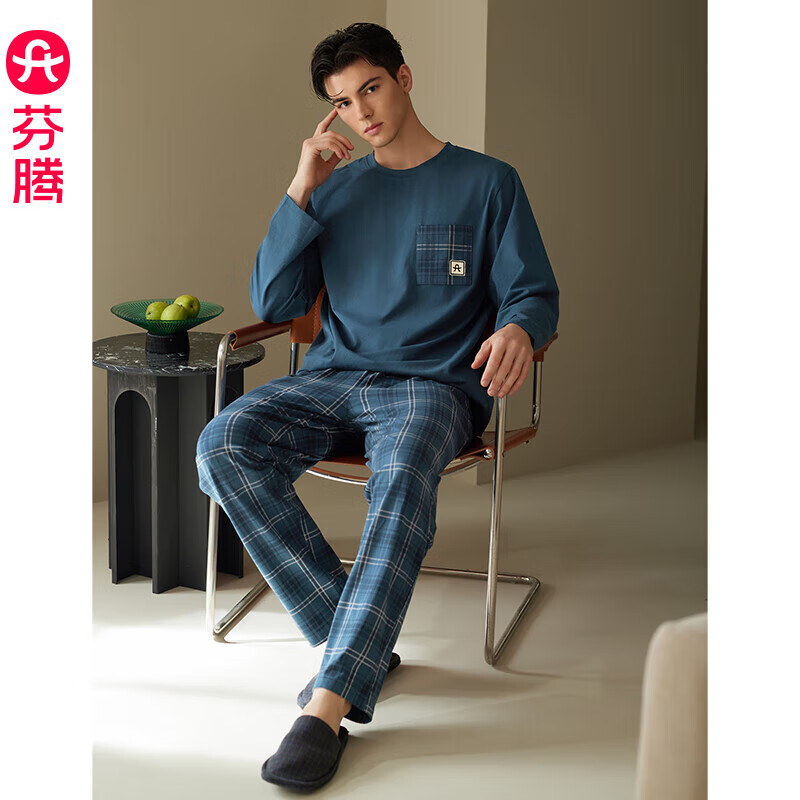 FENTENG 芬騰 新款睡衣男士純棉春秋季家居服套裝 ￥78.99