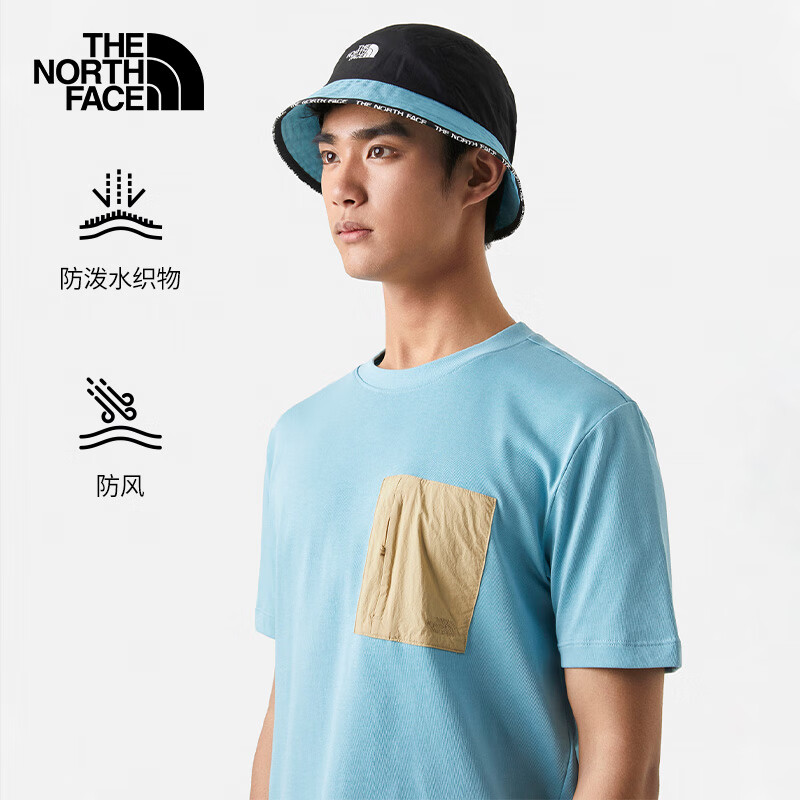 THE NORTH FACE 北面 遮陽帽通用款戶外防護漁夫帽7WHA 藍色/LV2 SM/帽圍57.2cm 券后88.01元