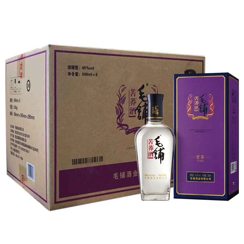 MAO PU 毛鋪 勁牌 毛鋪苦蕎酒 紫蕎 45度 500ml*6瓶 整箱裝 1380元