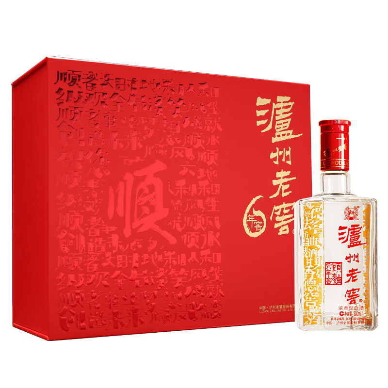 泸州老窖 六年窖头曲 节日送礼盒装 52度500ml×2瓶 144元（需买2件，需用券）