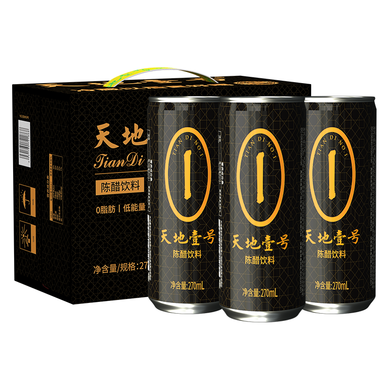 plus會員：天地壹號 山西釀造醇厚陳醋飲料 270ml*12罐 18.01元