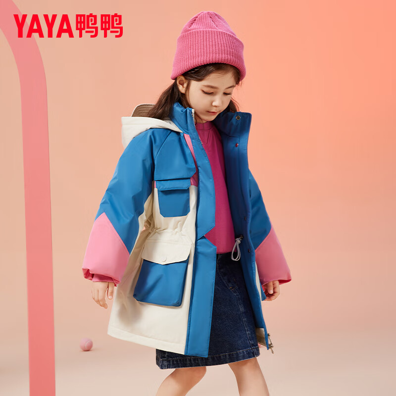 YAYA 鴨鴨 中大童撞色中長(zhǎng)款羽絨服 139元（需領(lǐng)券）