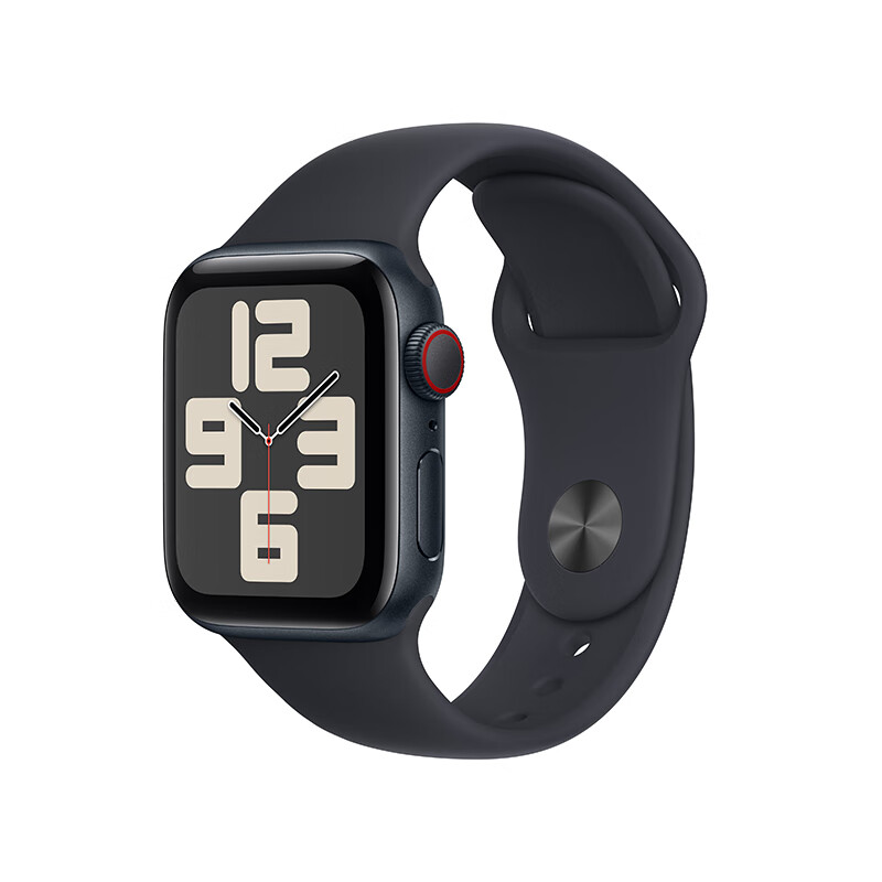 Apple 蘋果 Watch SE 2023款 智能手表 GPS+蜂窩版 40mm 午夜色 橡膠表帶 S/M 券后1649元